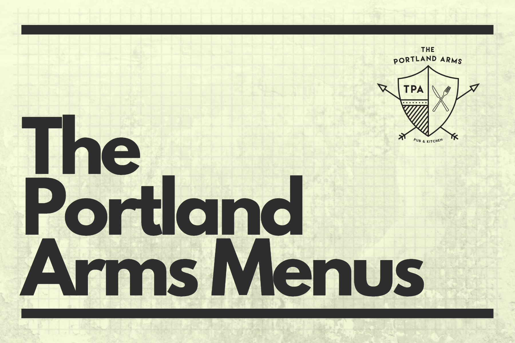 The Portland Arms Menus